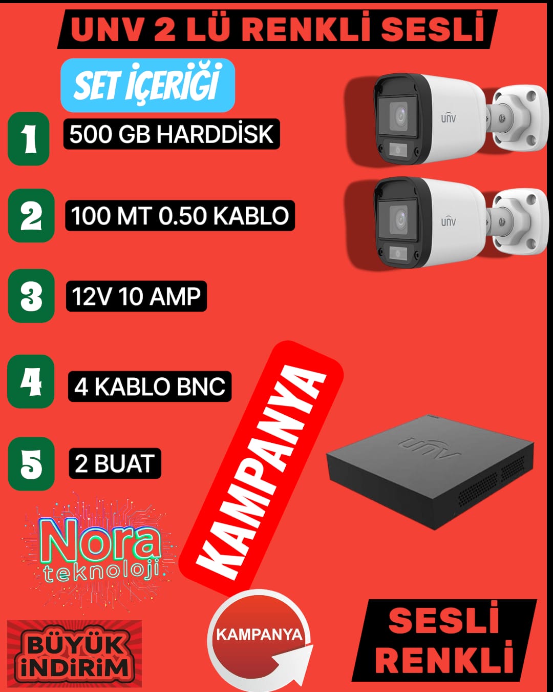 UNV 2 Lİ FULL SET RENKLİ SESLİ